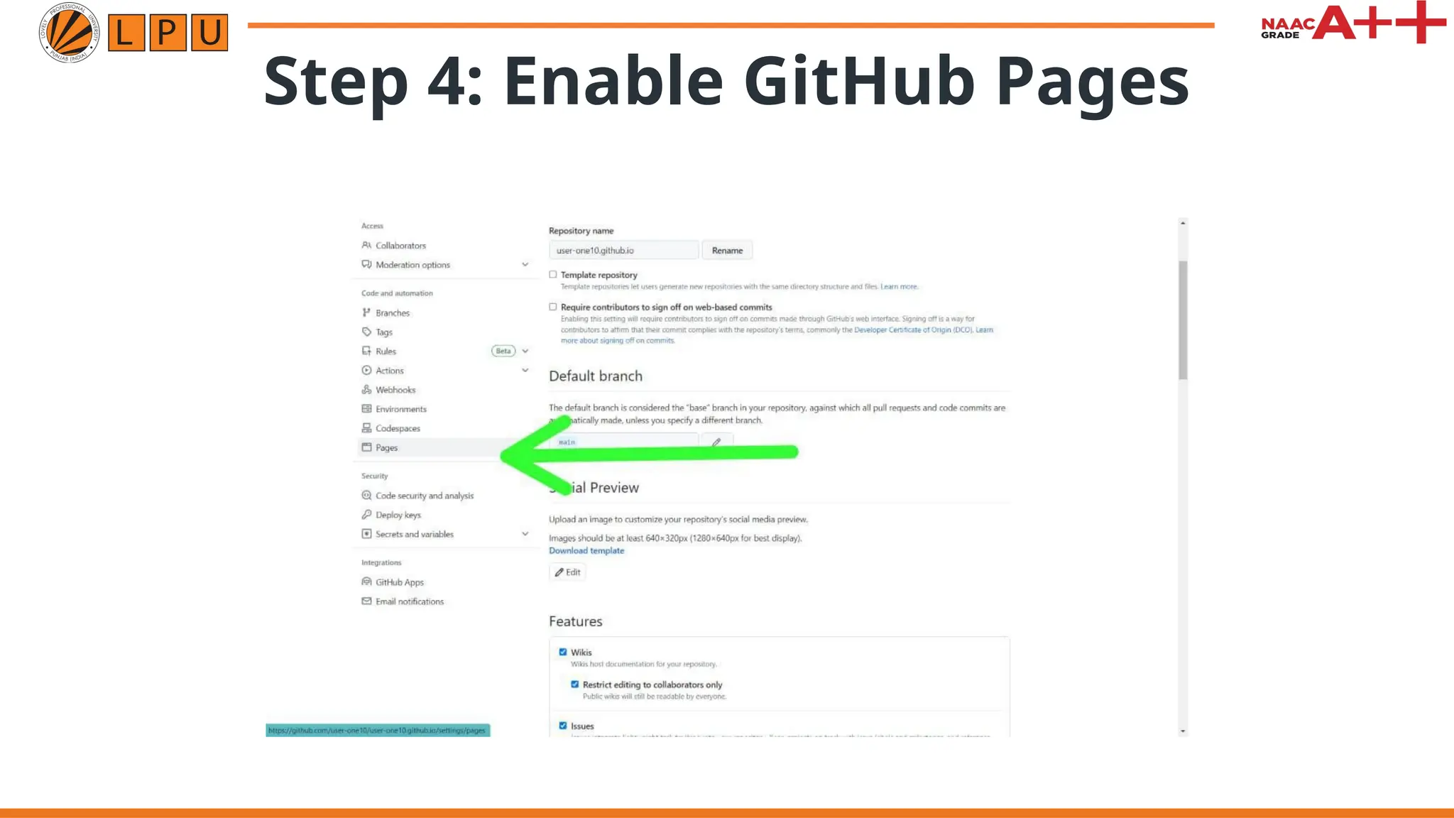 Step 4: Enable GitHub Pages
 