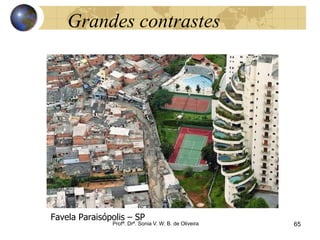 65
Profª. Drª. Sonia V. W. B. de Oliveira
Grandes contrastes
Favela Paraisópolis – SP
 