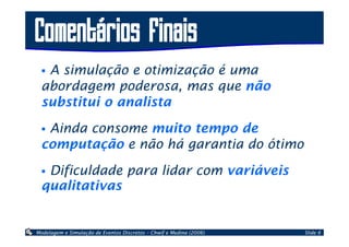 Simulação e Otimização