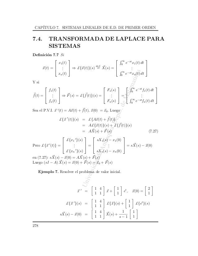 Sistema De Ecuaciones Diferenciales