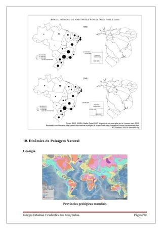 Colégio Estadual Tiradentes-Rio Real/Bahia. Página 90
10. Dinâmica da Paisagem Natural
Geologia
Províncias geológicas mundiais
 