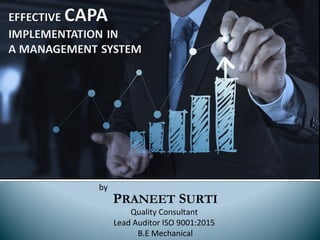 PRANEET SURTI
Quality Consultant
Lead Auditor ISO 9001:2015
B.E Mechanical
by
 