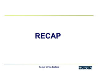 Tonya White-Salters
RECAP
RECAP
 