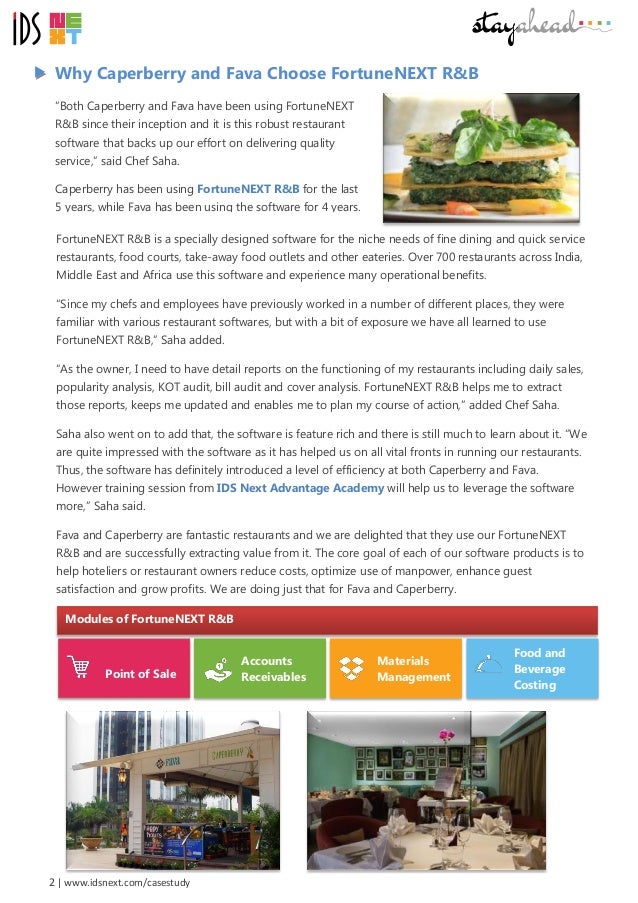 Restaurant case study example image