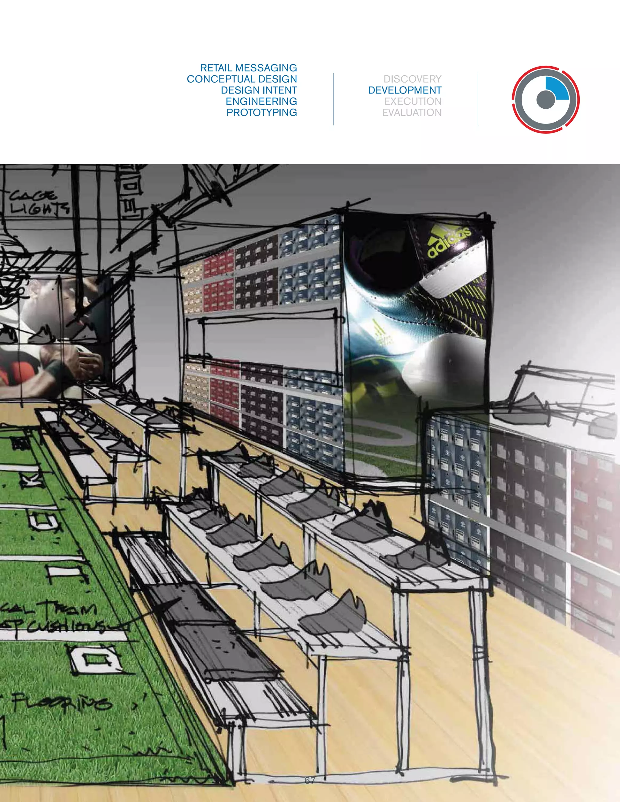 RETAIL MESSAGING
CONCEPTUAL DESIGN
DESIGN INTENT
ENGINEERING
PROTOTYPING

DISCOVERY
DEVELOPMENT
EXECUTION
EVALUATION

67
67

 