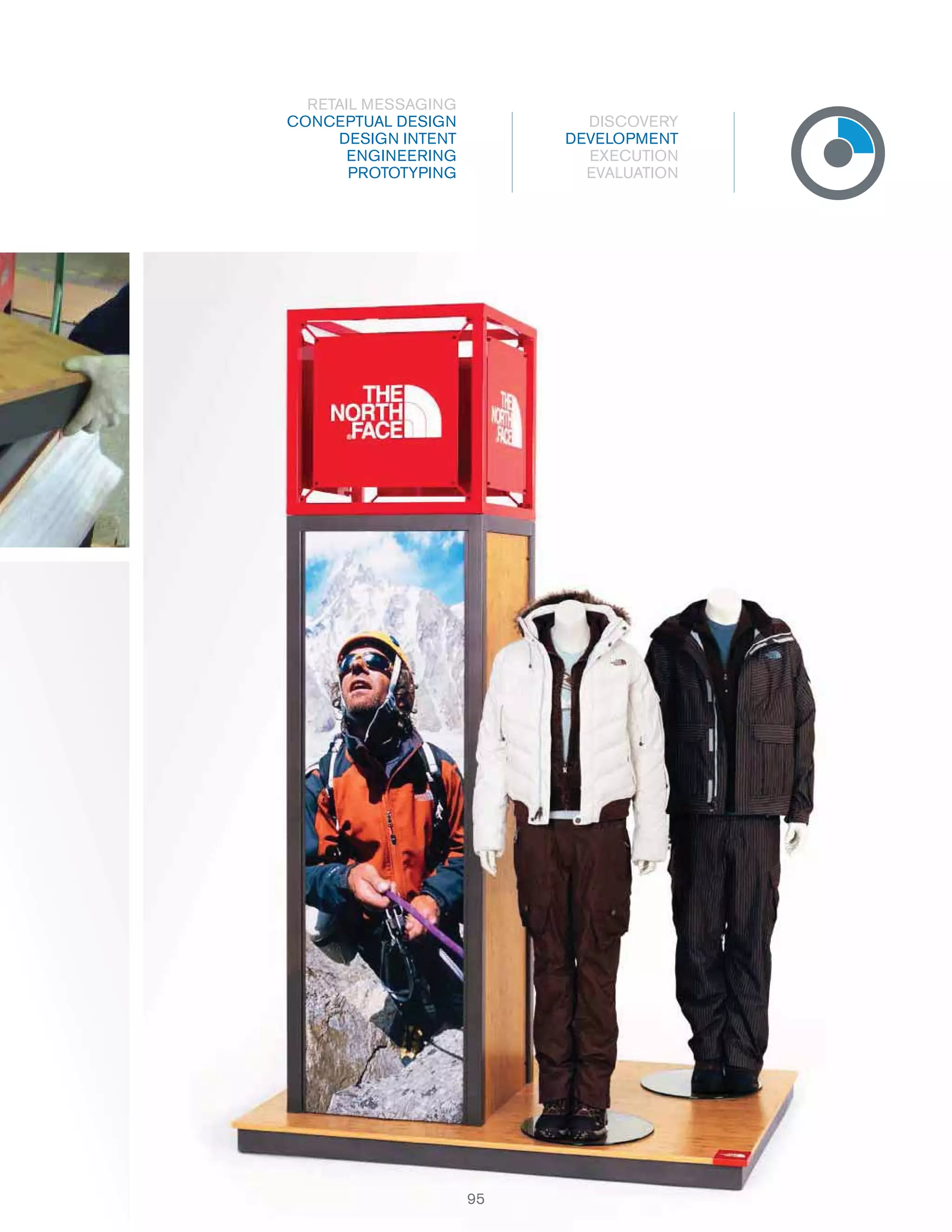 RETAIL MESSAGING
CONCEPTUAL DESIGN
DESIGN INTENT
ENGINEERING
PROTOTYPING

DISCOVERY
DEVELOPMENT
EXECUTION
EVALUATION

95

 