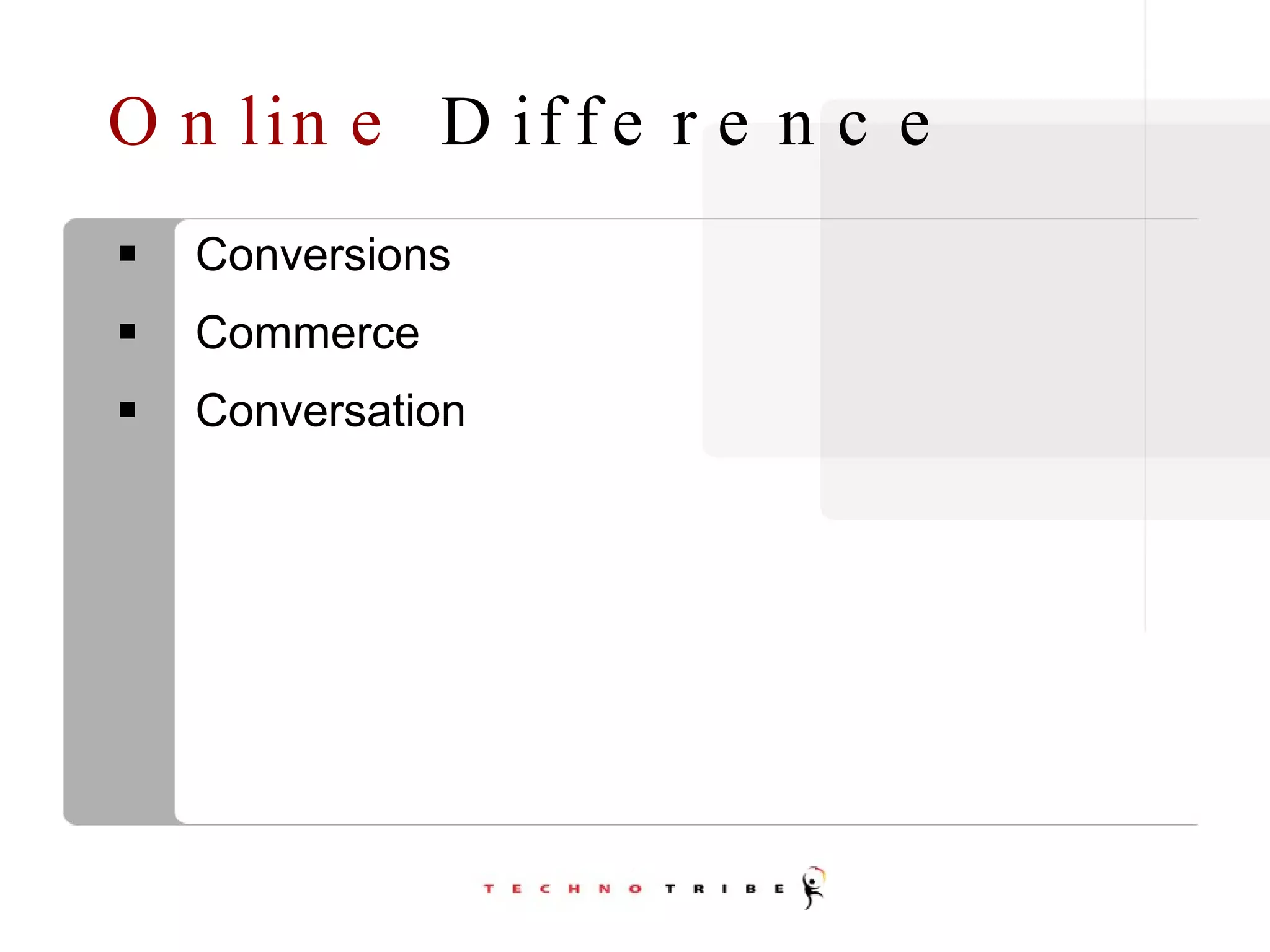 Online  Difference Conversions Commerce Conversation 