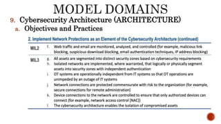9. Cybersecurity Architecture (ARCHITECTURE)
a. Objectives and Practices
 