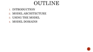 1. INTRODUCTION
2. MODEL ARCHITECTURE
3. USING THE MODEL
4. MODEL DOMAINS
 
