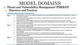 2. Threat and Vulnerability Management (THREAT)
a. Objectives and Practices
 