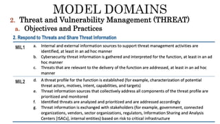 2. Threat and Vulnerability Management (THREAT)
a. Objectives and Practices
 
