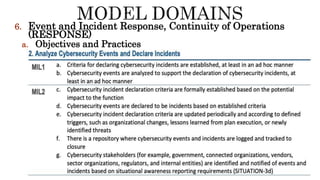 6. Event and Incident Response, Continuity of Operations
(RESPONSE)
a. Objectives and Practices
 