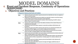 6. Event and Incident Response, Continuity of Operations
(RESPONSE)
a. Objectives and Practices
 