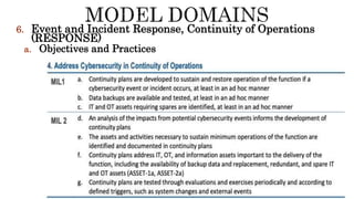 6. Event and Incident Response, Continuity of Operations
(RESPONSE)
a. Objectives and Practices
 