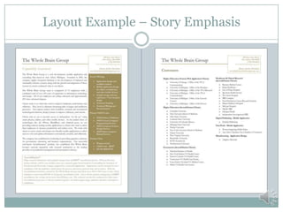 Layout Example – Bullet focus
 