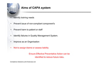 CAPA & Change Control Breif overview of CAPA and Change Control | PDF