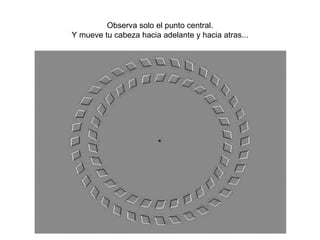 Observa solo el punto central. Y mueve tu cabeza hacia adelante y hacia atras... 