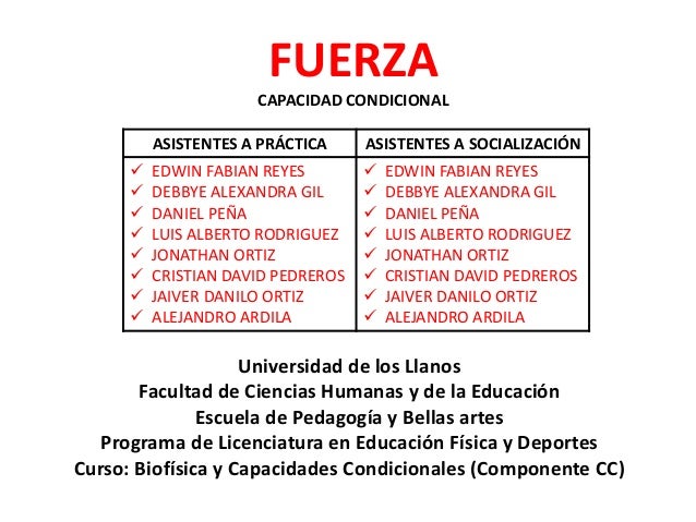 Capacidades condicionales fuerza