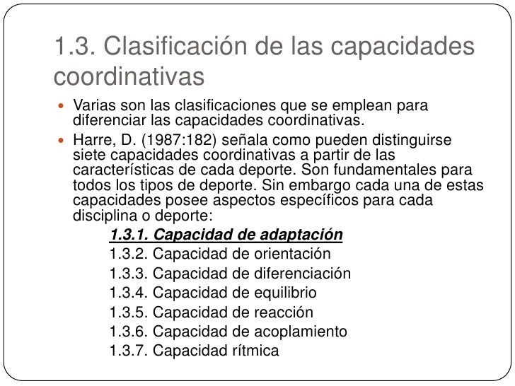 Capacidades coordinativas Facultad de adaptación