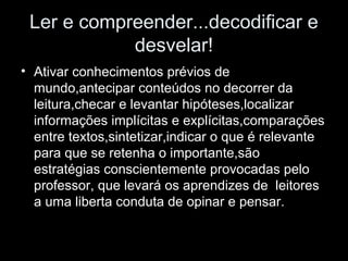 Capacidades de decodificação e de compreensão | PPT