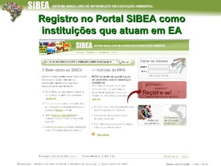 Registro no Portal SIBEA como instituições que atuam em EA 