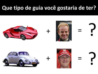 Que tipo de guia você gostaria de ter?
+
+
=
=
?
?
 
