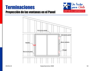 Terminaciones Proyección de las ventanas en el Panel   