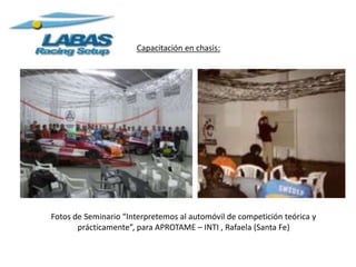 Capacitación en chasis:
Fotos de Seminario “Interpretemos al automóvil de competición teórica y
prácticamente”, para APROTAME – INTI , Rafaela (Santa Fe)
 