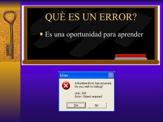 QUÈ ES UN ERROR? Es una oportunidad para aprender 