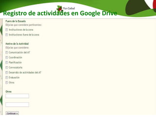 Registro de actividades en Google Drive
 