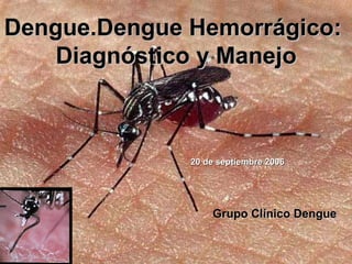 Dengue.Dengue Hemorrágico:  Diagnóstico y Manejo 20 de septiembre 2006 Grupo Clínico Dengue 