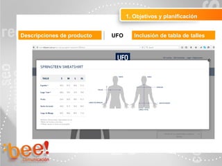 1. Objetivos y planificación
Inclusión de tabla de tallesUFODescripciones de producto
 