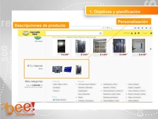1. Objetivos y planificación
Personalización
Descripciones de producto
 