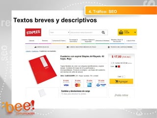 4. Tráfico: SEO
Peluquerías Ropa
Textos breves y descriptivos
 