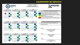 CALENDARIO DE SERVICIO
 