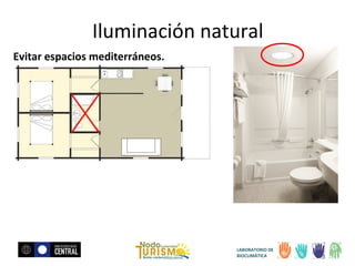 Iluminación natural
Evitar espacios mediterráneos.

LABORATORIO DE
BIOCLIMÁTICA

 