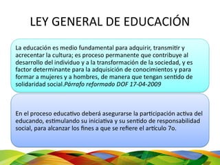 LEY GENERAL DE EDUCACIÓN
 