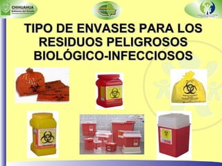 TIPO DE ENVASES PARA LOS RESIDUOS PELIGROSOS BIOLÓGICO-INFECCIOSOS 