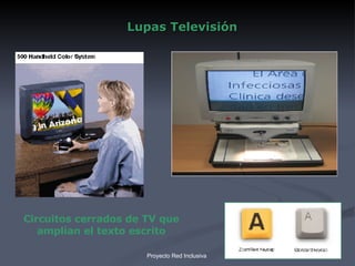 Lupas Televisión Circuitos cerrados de TV que amplían el texto escrito 