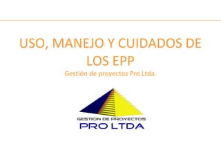 USO, MANEJO Y CUIDADOS DE
         LOS EPP
      Gestión de proyectos Pro Ltda.
 