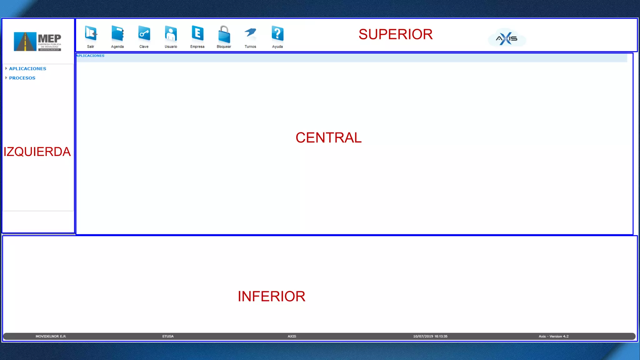 SUPERIOR
CENTRAL
IZQUIERDA
INFERIOR
 