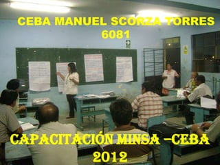 CEBA MANUEL SCORZA TORRES
          6081




Capacitación MINSA –CEBA
         2012
 