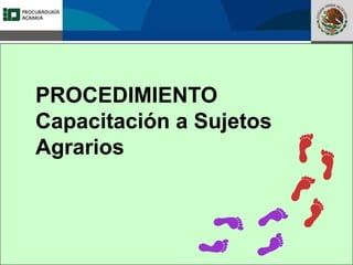 Fomento a la Inversión
Pública y Privada en la
Propiedad Rural
FIPP
PROCEDIMIENTO
Capacitación a Sujetos
Agrarios
 