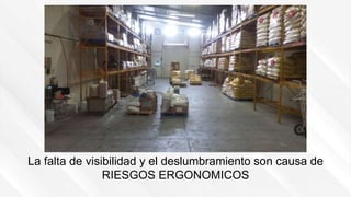 La falta de visibilidad y el deslumbramiento son causa de
RIESGOS ERGONOMICOS
 