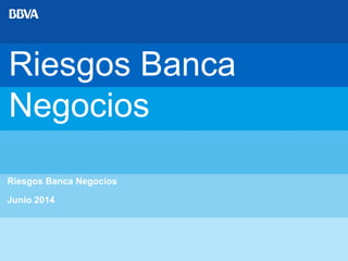 Riesgos Banca
Negocios
Riesgos Banca Negocios
Junio 2014
 