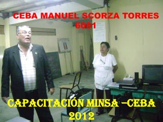 CEBA MANUEL SCORZA TORRES
          6081




Capacitación MINSA –CEBA
         2012
 