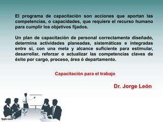 Capacitacion para el trabajo | PPT