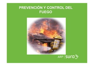 PREVENCIÓN Y CONTROL DEL
FUEGO
ARP SURA
 
