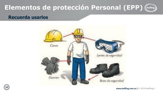 10 www.staffing.com.co | © 2019 Staffing®
Elementos de protección Personal (EPP)
Recuerda usarlos
 