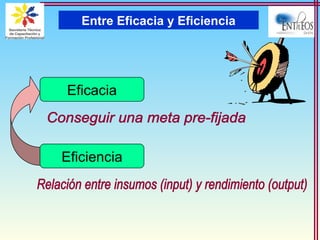 Entre Eficacia y Eficiencia
Eficacia
Eficiencia
 